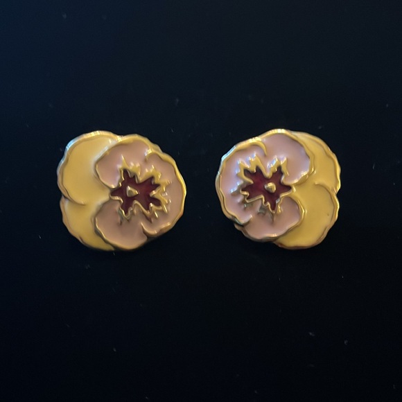 Pink, Purple, & Gold Clip-on Earrings - Picture 14 of 17